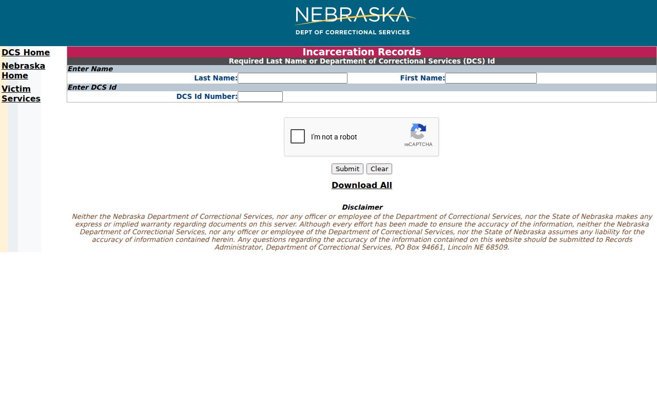 Box Butte County arrest search NDCS incarcerated person lookup
