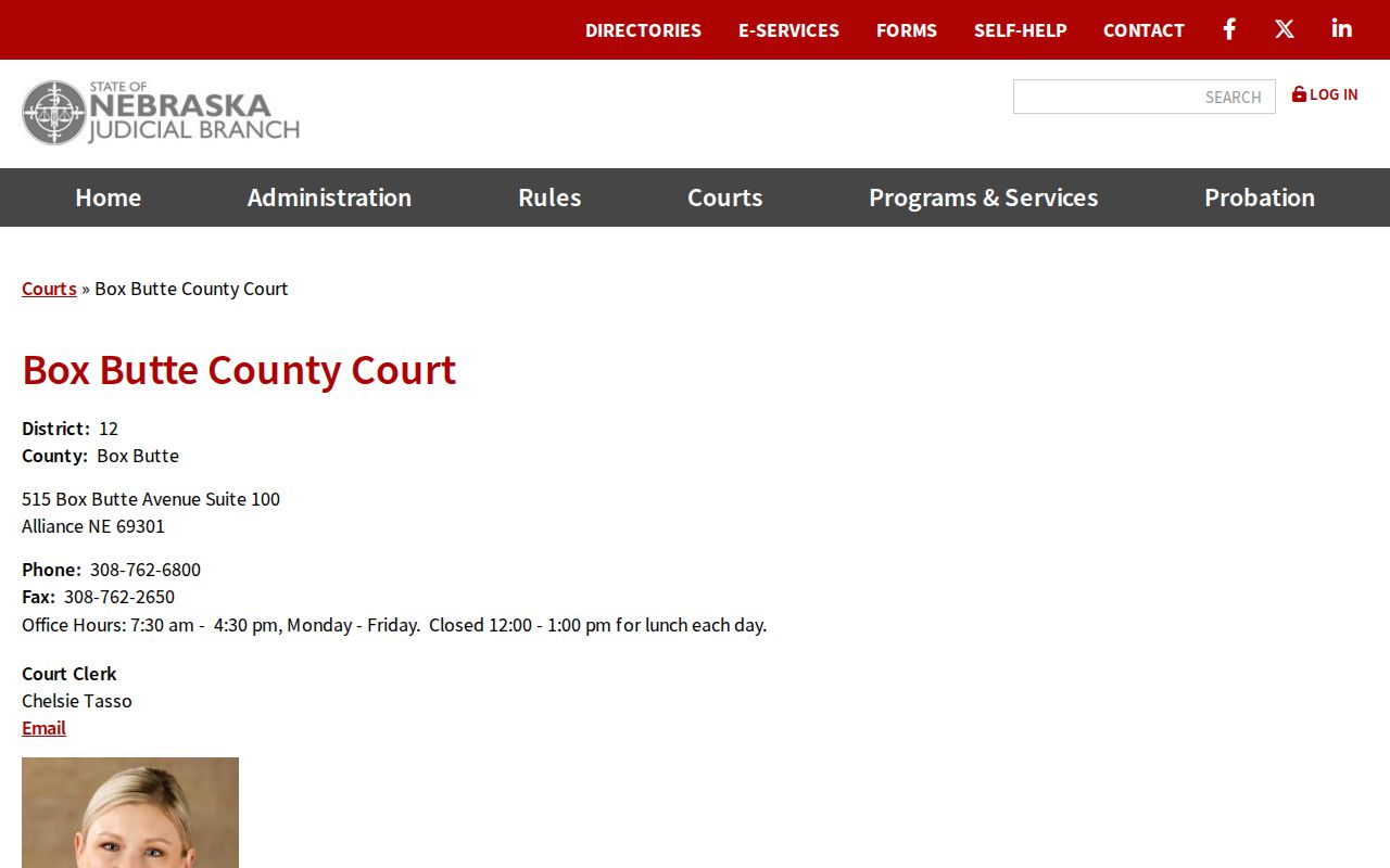 Box Butte County criminal case records County Court directory
