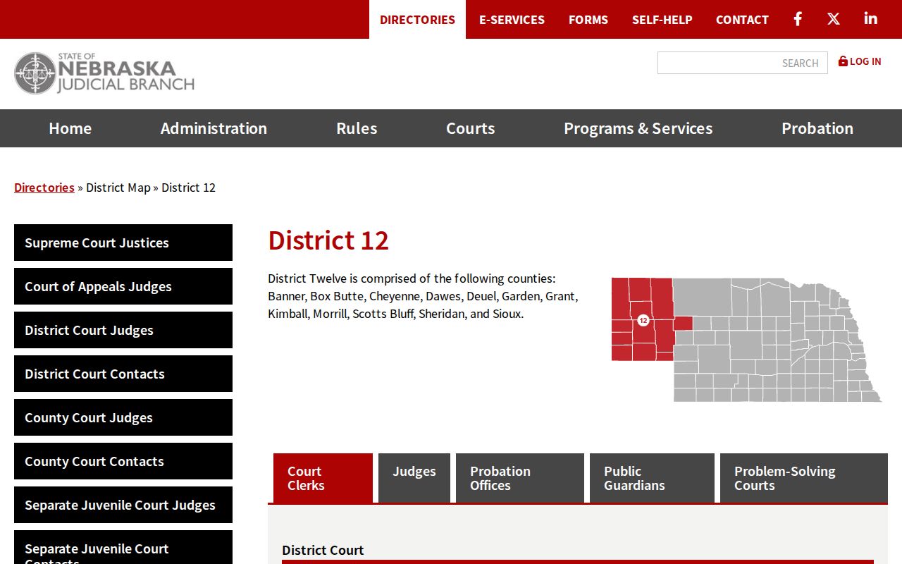Box Butte County criminal court cases in Nebraska Judicial District 12