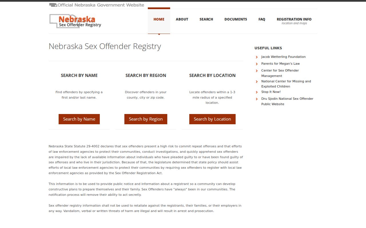 Box Butte County sex offender lookup on the Nebraska registry